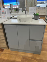 Matt Grey Floor Mount Vanity w/ Flat Stone Top - 900x460mm (Floor Display)